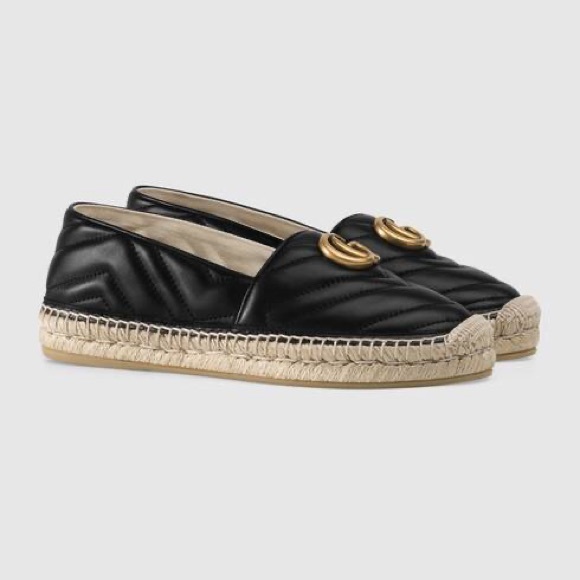 Leather espadrille with Double G - Picture 3 of 3